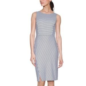 NWT White House Black Market Black White Sleeveless Sheath Dress Stretch Size 12